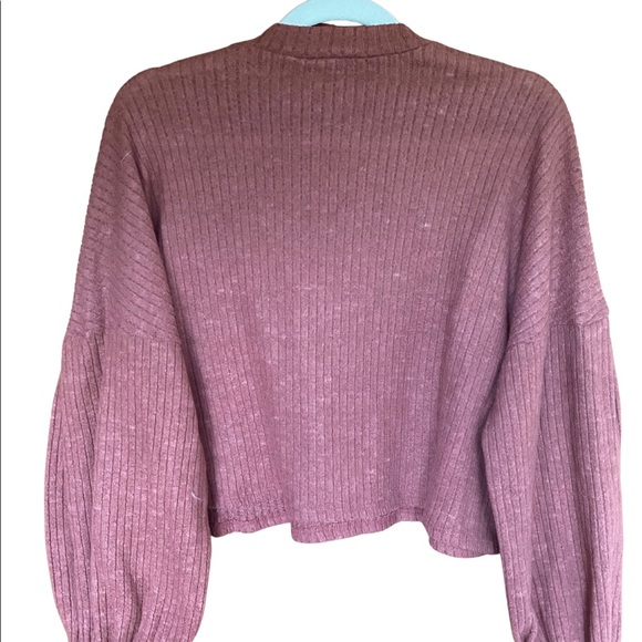 Rose Colored Balloon Sleeve Sweater - Picture 6 of 6